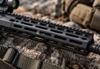 AR-15 free-float handguard with M-LOK slots and top Picatinny rail