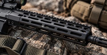 AR-15 free-float handguard with M-LOK slots and top Picatinny rail